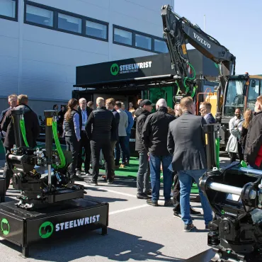 Steelwrist celebrating their first 20 years in business at their Rosersberg headquarters in Sweden 