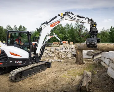 Bobcat E60 compact excavator in operation 