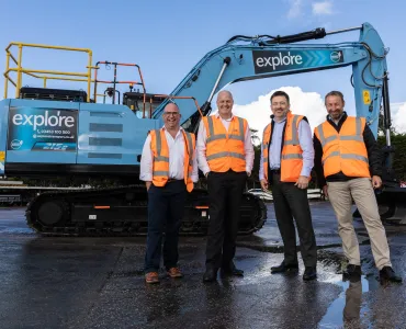 L–R: Reuben Stapells, key account manager, SANY UK; Warren Wilkinson, operations director, Explore Plant and Transport Solutions; Howard Hunt, head of operations - plant, Explore Plant and Transport Solutions; and Leigh Harris, business development director, SANY UK