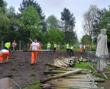 Twenty-three volunteers from Aggregate Industries spent 92 hours at the National Memorial Arboretum, contributing to the renovation of the Shot at Dawn Memorial