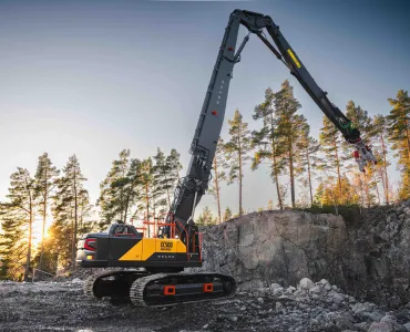 New Volvo EC500 high-reach crawler excavator in operation 