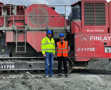 L-R: Finlay regional sales manager Adrian Millar with Innar Vinni, product manager for crushing and screening at Avesco