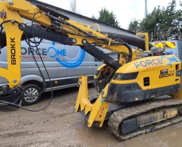 Force One’s Brokk 520D demolition robot is fitted with an Xwatch XW4 height and slew system