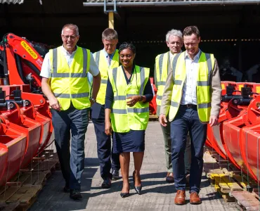 Conservative Party leader Kemi Badenoch visiting engineering services business TH White Group
