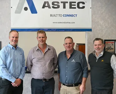 L-R: Michael Norris, group president, Astec Materials Solutions; Shane Czerkasow, director of Mineral Processing Solutions; Adam Gordon, business line manager, Astec Materials Solutions; and Ron Earl, group vice-president of sales and marketing, Astec Materials Solutions