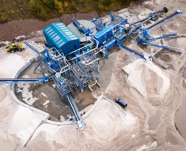 Aerial view of Fife Silica Sands’ new CDE silica sand washing plant