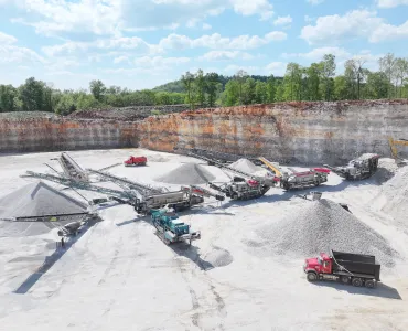 The Open House event showcased a working demonstration of a full fleet of MAGNA equipment by Park City Stone