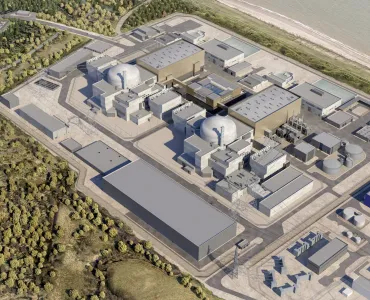 Schematic image showing part of the completed Sizewell C nuclear plant