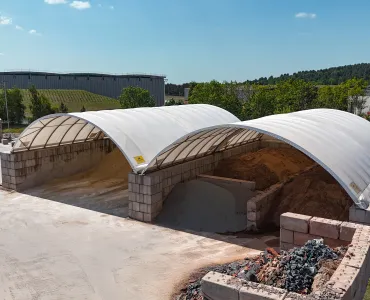Persimmon Brick’s Zappshelter setup at their site in Doncaster