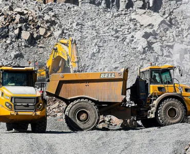 Since their arrival at Lyttleton Quarry, the Bell B30E 4×4 ADTs have made an immediate impact on production