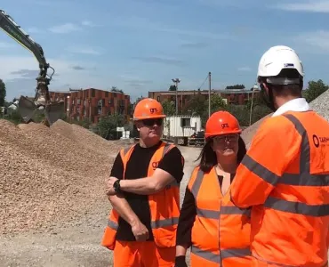 Luton South and South Bedfordshire MP Rachel Hopkins visiting GRS Group’s rail freight operations in Luton