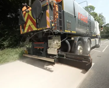 Roadtechs treated and extended the life of the A1066 using spray-applied Reclamite rejuvenation treatment