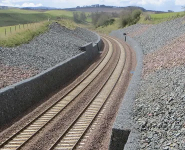 Railway cutting and embankment along the Borders Railway line – one of many examples of artificial ground around the UK. Image: © Mike Browne/BGS