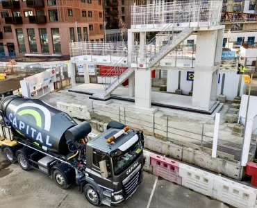 The low-carbon concrete was used in a two floor demonstrator project at Wembley Park