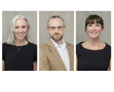 L-R: Andrea Charlson, senior built environment sustainability specialist and circular economy lead; Jake Attwood-Harris, senior built environment sustainability specialist; and Helen Raymond, senior sustainability architect