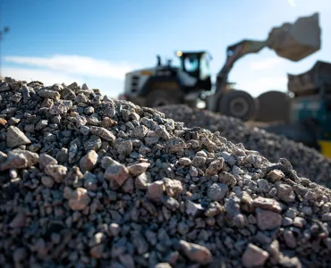Secondary aggregate (granite) manufactured from Cornish china clay waste. Photo: GRS Group