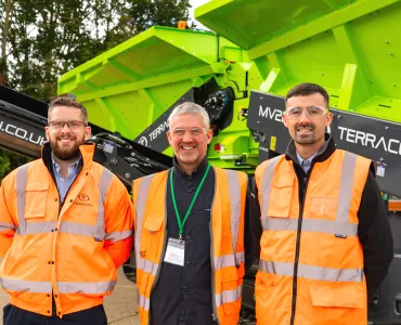 L-R: Declan O’Brien, global business development manager, Terracon; Steve Peterson, managing director, AGGPRO; and Seamus Curran, director, Terracon