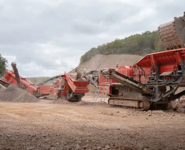 The new three-machine crushing and screening train at Braunton Aggregates’ Vyse Quarry in North Devon