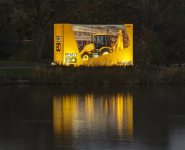 The special ‘Backhoe in a Box’ has been unveiled as part of JCB’s 80th anniversary celebrations