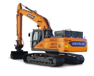The new Develon DX250LCE-7 electric crawler excavator