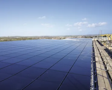 Roof-mounted solar PV system