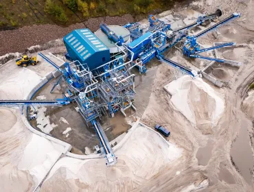 Aerial view of Fife Silica Sands’ new CDE silica sand washing plant