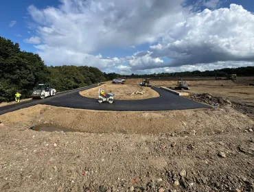 Construction of the new access road at ARA’s sand quarry on the Surrey-Hampshire border