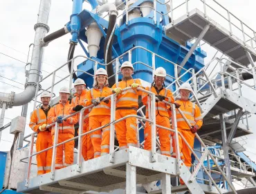 Members of the B&A Group team (L-R): Dr Rob Lewis, Marc Large, Stuart Palmer, B&A Group managing director Helen Griffin, Darek Filipowicz, Ashley Bruno, and Rob Westcott