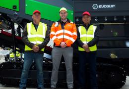 Fergal McKenna (centre), business development manager at EvoQuip, with members of the Tsun Hung Environmental team