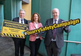 L-R: Gerry Farrell, Irish Concrete Federation chief executive; Hilary Byrne, HSA senior inspector; and Conor O’Brien, HSA chief executive
