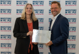 Tina Greenhill, business improvement director at Jet Plant, collects the prestigious Investors in People Award 