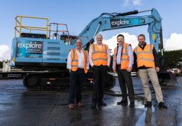 L–R: Reuben Stapells, key account manager, SANY UK; Warren Wilkinson, operations director, Explore Plant and Transport Solutions; Howard Hunt, head of operations - plant, Explore Plant and Transport Solutions; and Leigh Harris, business development director, SANY UK