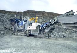 One of the new Jonsson L130 jaw crushers being put through its paces Kilsaran’s quarry in Gallstown, Co. Meath