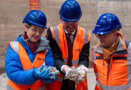 L–R: Mary Creagh, MP for Coventry East and Minister of Nature for DEFRA; John Slinger, MP for Rugby; and Dr Adam Reid, chief external affairs and sustainability officer at SUEZ