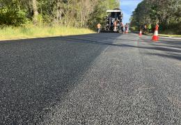 Australian-first proprietary crumbed-rubber asphalt bitumen that replaces common crumbed rubber with that from OTR tyres was used in road demonstrations in Glass House Mountains, Diddillibah, and Nambour