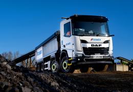 One of Cemex’s new DAF XD 410 eight-wheel tippers