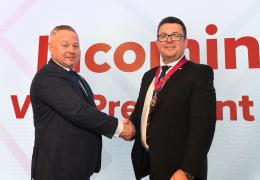 NFDC chief executive officer Duncan Rudall and new NFDC president Adrian Corrigan