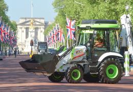 JCB hydrogen digger on The Mall in London
