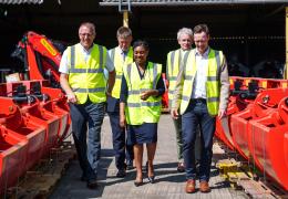 Conservative Party leader Kemi Badenoch visiting engineering services business TH White Group