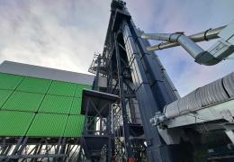 Ammann’s newly retrofitted mixed-material storage silo at Asfalttikallio’s asphalt plant in Tuusula, Finland