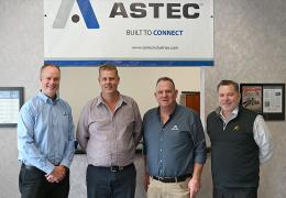 L-R: Michael Norris, group president, Astec Materials Solutions; Shane Czerkasow, director of Mineral Processing Solutions; Adam Gordon, business line manager, Astec Materials Solutions; and Ron Earl, group vice-president of sales and marketing, Astec Materials Solutions