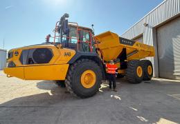 Huw Richards, group chief operating officer, with one of Walters’ new Volvo A40 articulated haulers