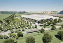 View of the future Liebherr driver’s cab assembly site at Nambsheim