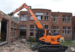 Belgium-based De Schepper Kris’s new Develon DX140RDM-7 demolition excavator at work 