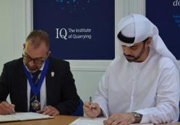 IQ President Ben Williams signing the MoU with Nahayan Alteneiji, chief executive officer of UAE’s National Safety Institute 