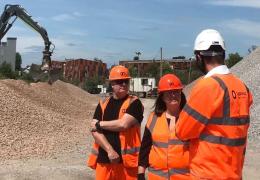 Luton South and South Bedfordshire MP Rachel Hopkins visiting GRS Group’s rail freight operations in Luton