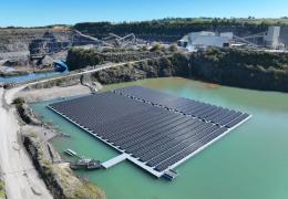 The 535kWp floating solar array at Glendinning’s Linhay Hill Quarry
