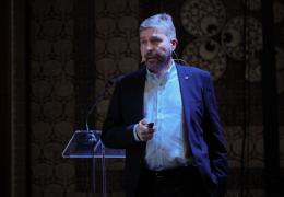 Kevin Lunney, Mannok’s director of operations, presenting at the CUSCIT’25 Cement Olympics in the Gloria Golf Resort, Antalya, Turkey