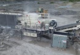 The new Cedarapids CRH5064 portable horizontal-shaft impactor (HSI) plant