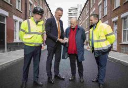 Recycled road in Tower Hamlets